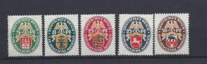 Germany, B23-B27, Coat of Arms Singles (See Desc.), **Hinged**  #1 (LL)