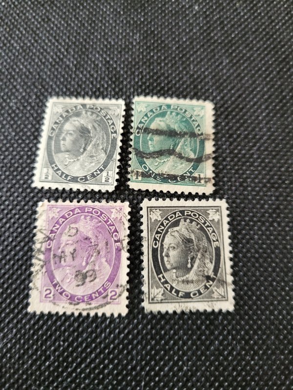 Canada, Q Victoria 1897-98, group of 4, SCV $4.50