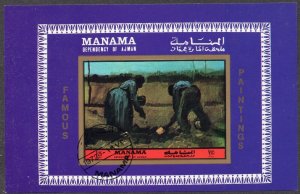 Manama 1972 - Art - Famous Paintings - Used Souvenir Sheet