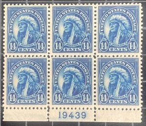 US Stamps-SC# 565 - MNH - Plate Block Of 6 -  SCV $120.00