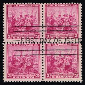 US #836 Swedish-Finnish Tercentenary; used block of 4 (1.00)