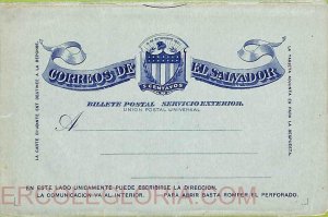 ad6362 - EL SALVADOR - Postal History - STATIONERY LETTER CARD H&G # 6b Imperf