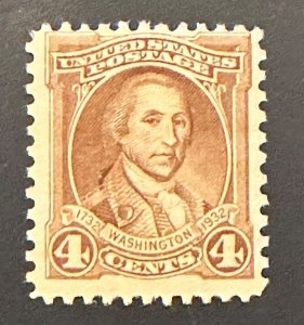 Scott#: 709 - Washington at 49 4c 1932 Single Stamp MNHOG - Lot 8