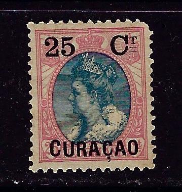 Netherlands Antilles 27 Hinged 1902 overprint short corner perf