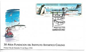 CHILE 1994 ANTARCTIC INSTITUTE 30 YEARS PENGUINS ANTARTICS BASE SOUTH POLE FDC