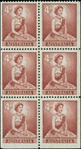 Australia Scott #318a Booklet Pane of 6 Mint never Hinged