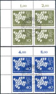 Germany 1961 Sc 844-5 Europa CEPT Heidelberg CDS 4 Stamp U