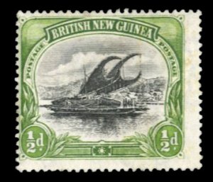 Papua New Guinea #1 Cat$24, 1901 1/2p yellow green, hinged