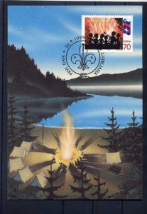 1995 Slovenia Scouts max card FDC