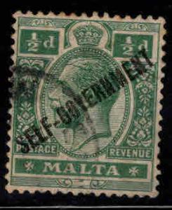 MALTA  Scott 77 wmk 3 self government overprint stamp