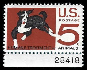 PCBstamps   US #1307 5c Humane Treatment Animals, MNH, (18)