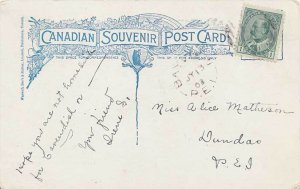 Canada 1c KEVII 1908 Bayview, P.E.I. 1876-1913 split ring PPC to Dundao, P.E.I.