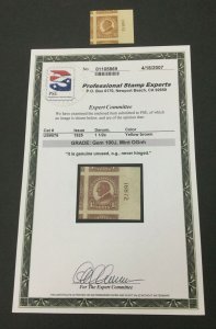 MOMEN: US #576 MINT OG NH POST OFFICE FRESH **PSE GRADED CERT GEM-100J** #30935