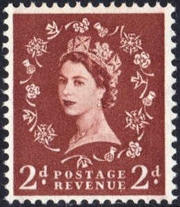 Great Britain #356c 2d Queen Elizabeth II: Graphite Line Single (1958) MNH