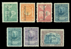 MEXICO 1931 Pictorials overprinted HABILITADO Scott # 676-682 mint MH