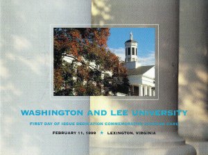 USPS FDC Ceremony Program UX302 Washington and Lee University Post Card 1999