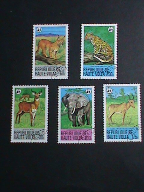 UPPER VOLTA STAMP-WWF-WORLD WILDLIFE FUN ANIMALS CTO STAMPS SET VERY FINE