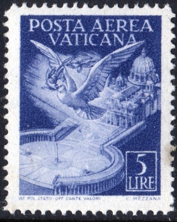 Vatican City SC#C11 5£ Dove of Peace Above St. Peter's Basilica (1947) MNH