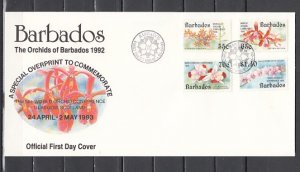 Barbados, Scott cat. 838-841. World Orchid Conf. issue. First day cover. ^