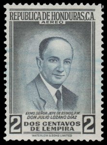 HONDURAS 1956 AIRMAIL STAMP. SCOTT: C251. USED. # 1