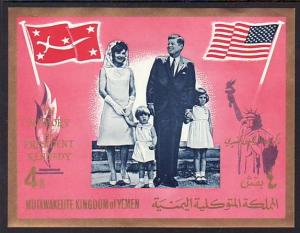 Yemen - Mich. BL # 16b 1965 John F. Kennedy Souv. Sheet. MNH