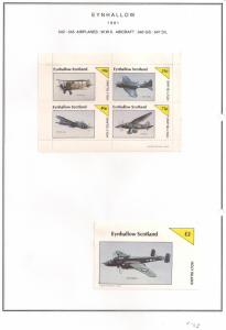 SCOTLAND - EYNHALLOW - 1981 - WWII Aircraft  - Perf  4v, D/L Sheets MLH