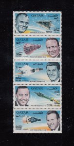 Qatar Scott #104a Strip of 5 MH