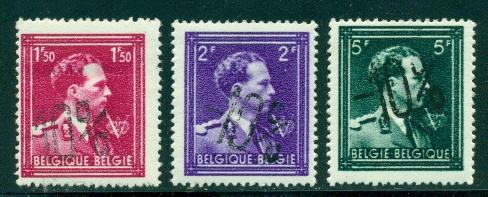 Belgium #365-367 Var.  Mint  F-VF  LH  Surcharges