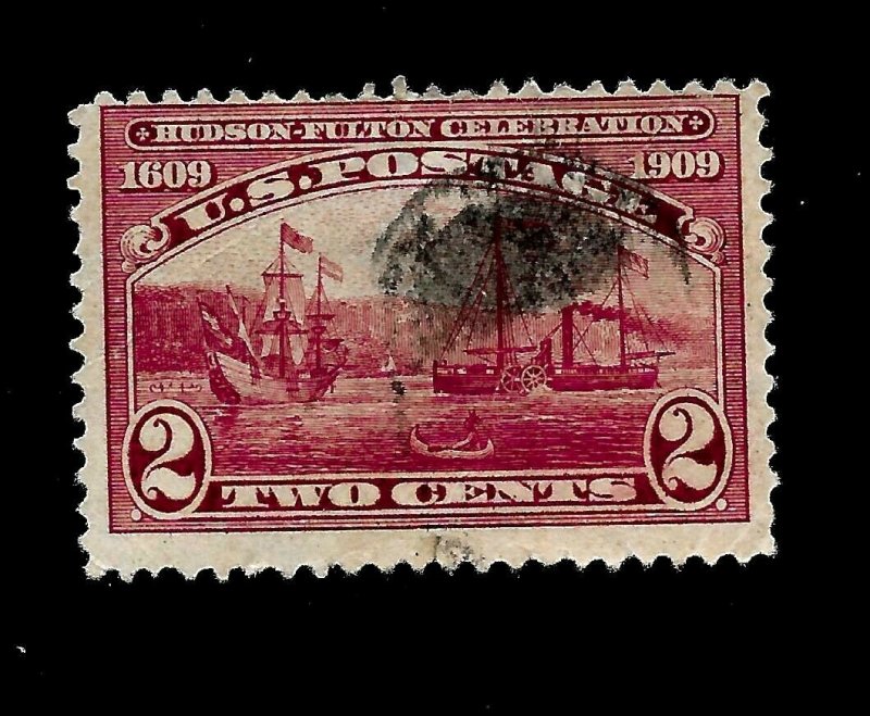  US Sc 372 2¢ Half Moon & Claremont  - Used - Crisp Color 