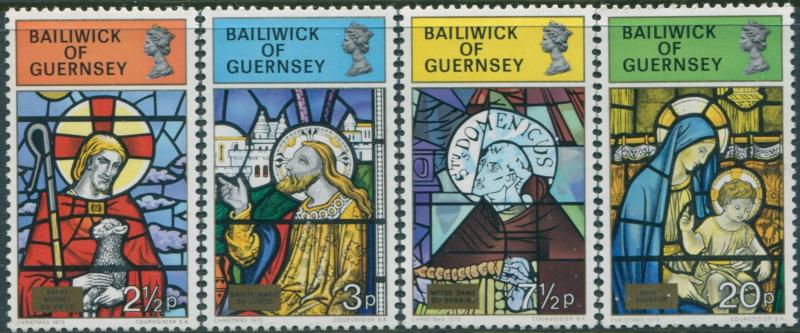 Guernsey 1973 SG89-92 Christmas stained glass windows set MNH