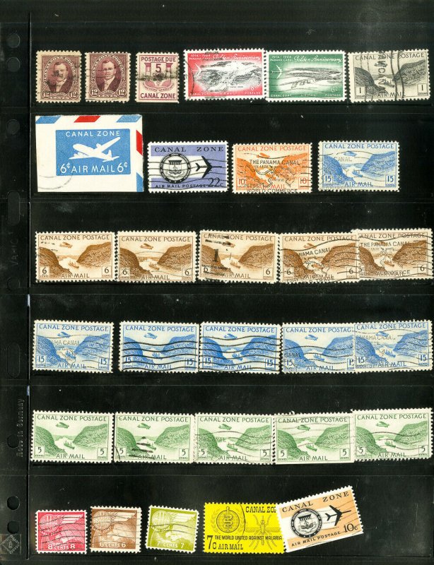 Canal Zone Early Clean Stamp Collection