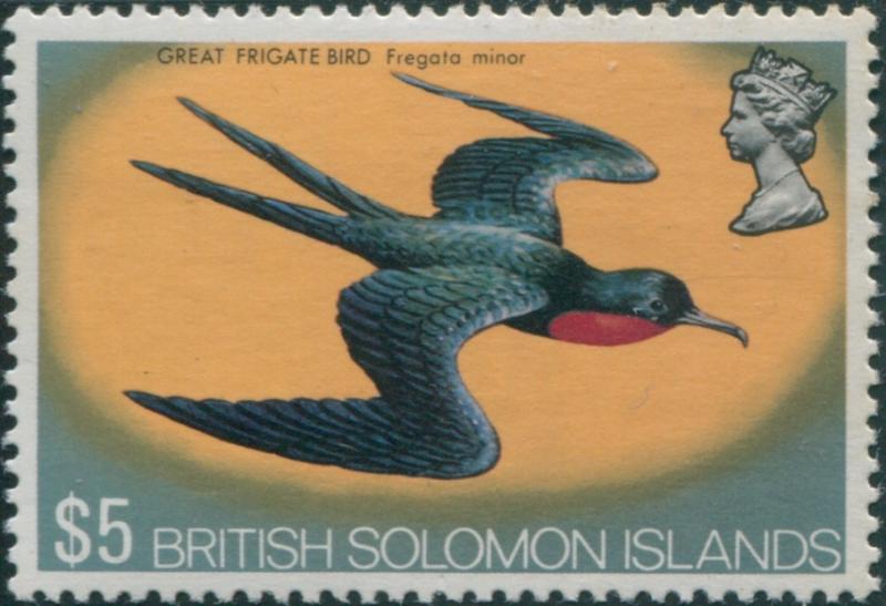 Solomon Islands 1972 SG233a $5 Great Frigate Bird MNH