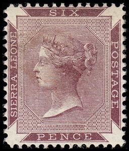 Sierra Leone Scott 1a dull violet (1859) Mint H VF, CV $220.00