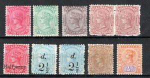 Australia - Tasmania 1878-92 issues between SG 156b and 216 MLH/MH