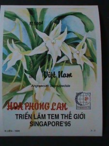 VIETNAM WORLD STAMPS SHOW-SINGAPORE'95-LOVELY ORCHIDS MNH S/S-VERY FINE