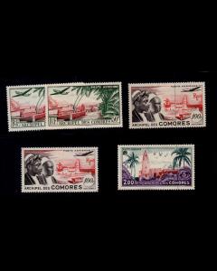 VINTAGE:COMORES 1950-54 ALL,OG LH SCT # C1-C3 $ 47.50 LT # VSACOMO1950B-B90