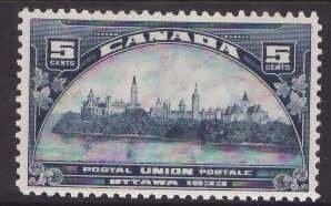 Canada-Sc#202- id10-unused LH og 5c Parliament-1933-  