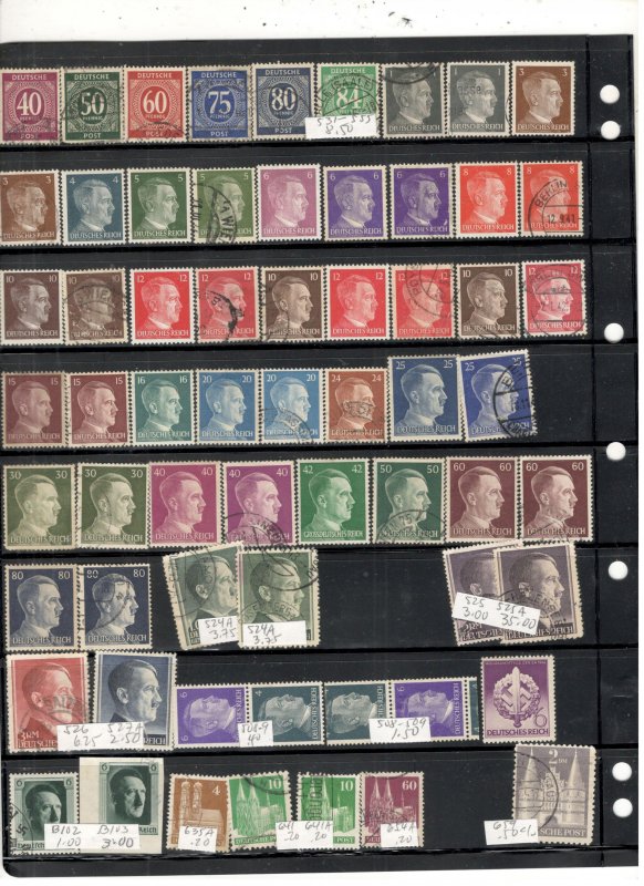 GERMANY COLLECTION ON STOCK SHEET MINT/USED