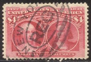 U.S. #244 Used BEAUTY - 1893  $4.00 Columbian 