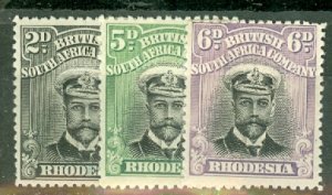 II: Rhodesia 119,121-6,128-9,132,120b,122b,127a mint CV $165.50; scan shows o...