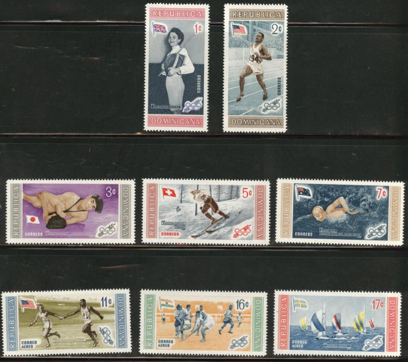 DOMINICAN REPUBLIC Scott 501-5,C106-8 MNH** 1958 olympic set