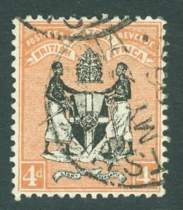 SG 23 BCA Nyasaland 1895. 4d black & reddish buff. Fine used CAT £50