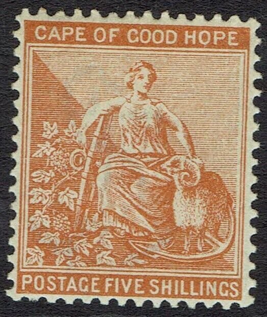 CAPE OF GOOD HOPE 1893 HOPE SEATED 5/- WMK ANCHOR 