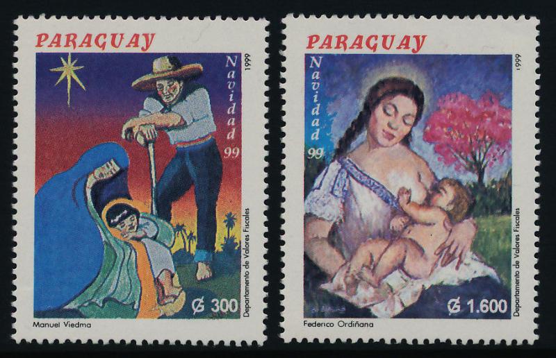 Paraguay 2626-7 MNH Christmas, Art