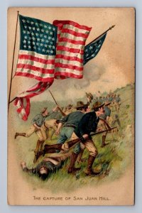 THE CAPTURE OF SAN JUAN HILL CUBA SPANISH AMERICAN WAR MILITARY POSTCARD 1908