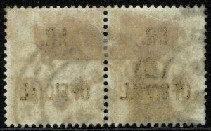 KEVII I.R. Official 1902-04 1/2d Blue-Green Wmk. 49 (Imp. Cr) used S.G. O20 Pair