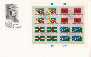 United Nations - New York # 374-385, Flag Sheets on Large First Day Covers