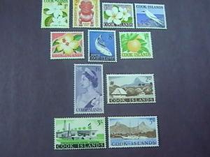 COOK ISLANDS # 148-158-MINT/NEVER HINGED---COMPLETE SET---QEII---FLOWERS---1963