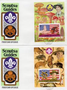 St.Vincent 1986 Sc#922/922A Scouts/Mushrooms/ Decorative Border 2 SS IMPERF.FDC