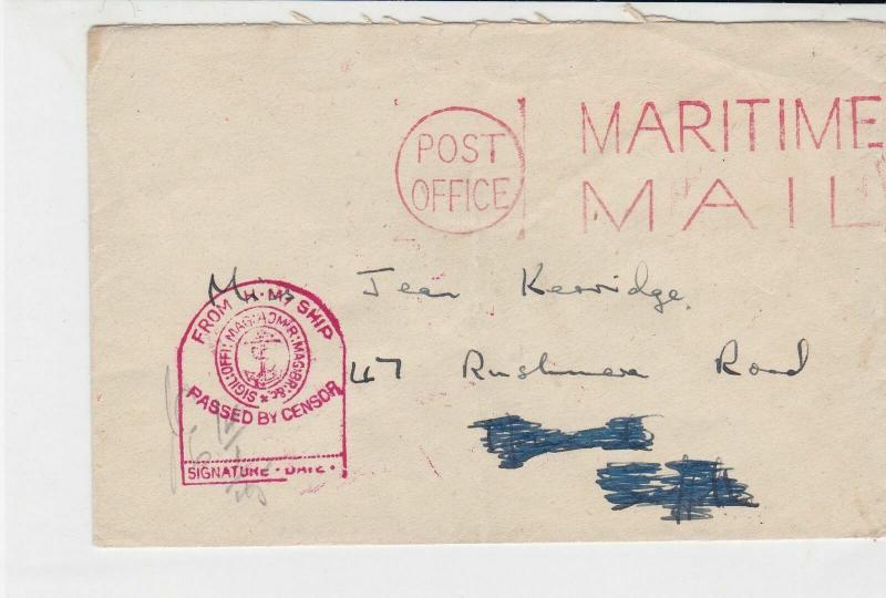 british maritime censor ships post stamps cover ref 18735